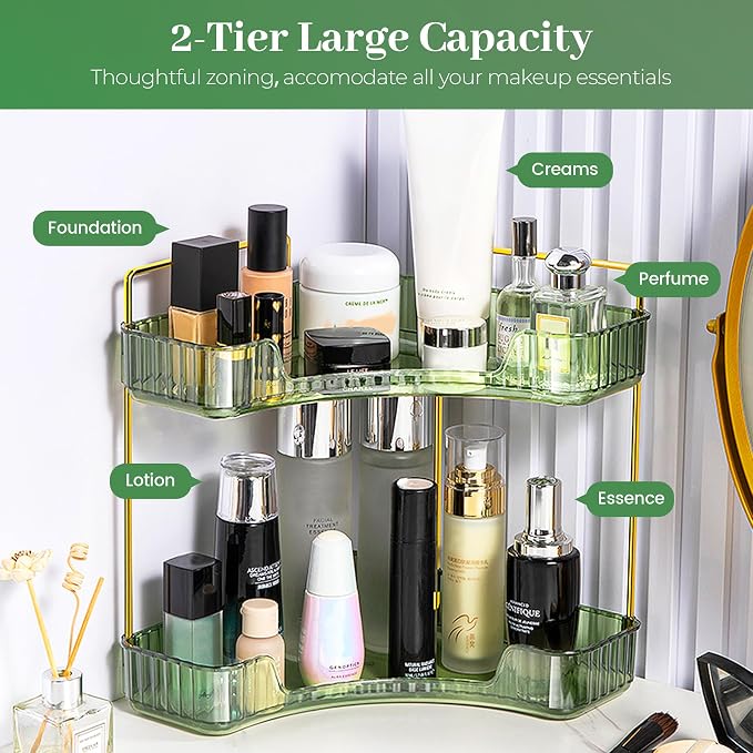 Aveniee Corner Bathroom Counter Organizer, Bathroom Countertop Shelf Makeup - Image 2