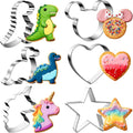 Stainless Steel Cookie Cutters, Mickey Unicorn Dinosaur Heart Star Cookie by MINOANT