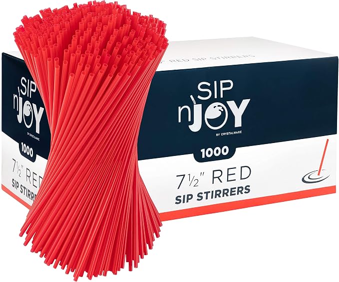 Crystalware Plastic Sip Stirrers 7 1/2 Inch 1000/box by EskayProducts