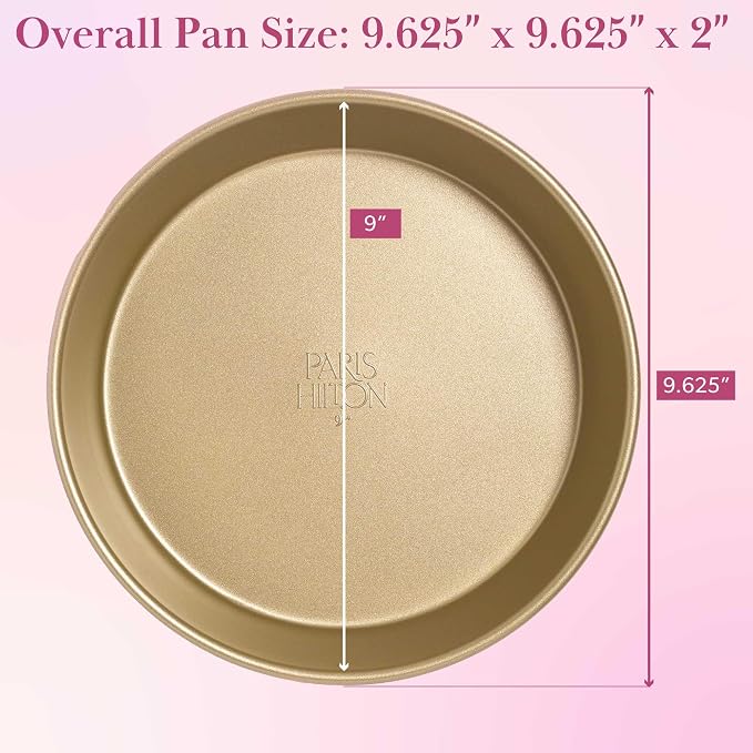 Paris Hilton Nonstick Carbon Steel Bakeware Collection, 9-Inch Round Cake Pan - Image 5