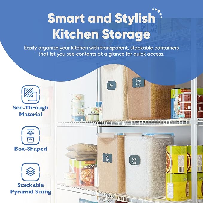 Chef's Path Extra Large Airtight Flour and Sugar Storage Containers - Image 5