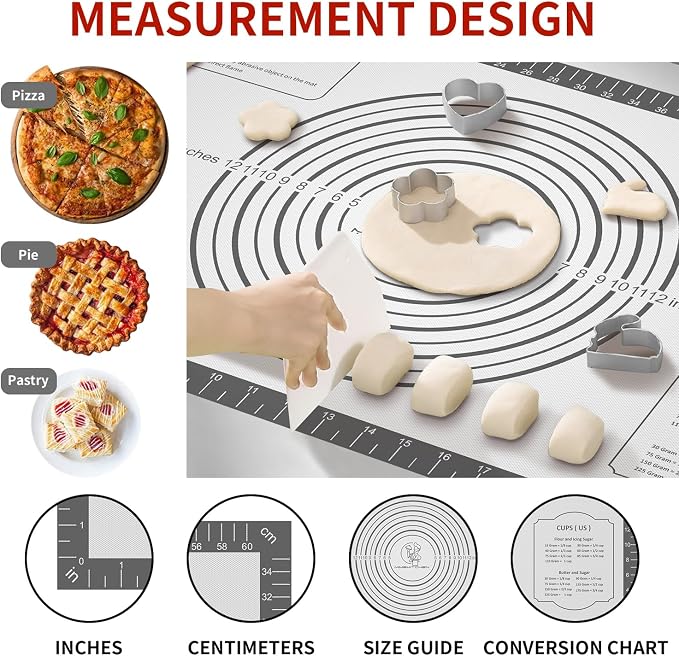 Silicone Baking Mat with Measurement, Non Stick Siliocne Pastrty Mat - Image 5