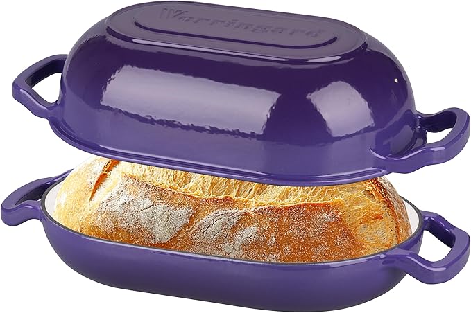 VORRINGARD Enameled Cast Iron Sourdough Bread Oven, Dutch Oven, Loaf Cast Iron by Unknown