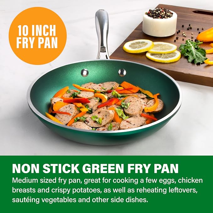 Granitestone 10 Inch Nonstick Frying Pan Skillet, Granite Coated Non Toxic - Image 2