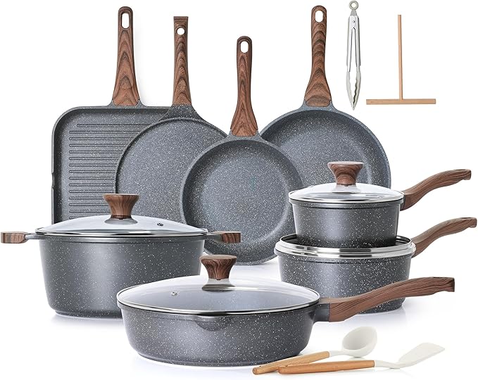 SENSARTE Nonstick Cookware Set Large 23-Piece, Non Stick Pots and Pans Set by SENSARTE