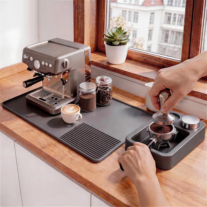 Silicone Coffee Mat and Espresso Tamping Mat, Detachable Espresso Coffee Bar - Image 4