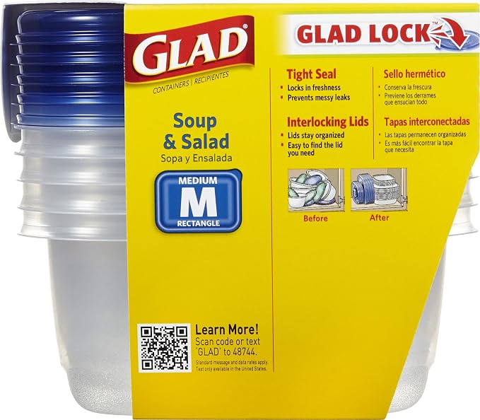 Glad GladWare Medium Rectangle Food Storage Containers - Image 3
