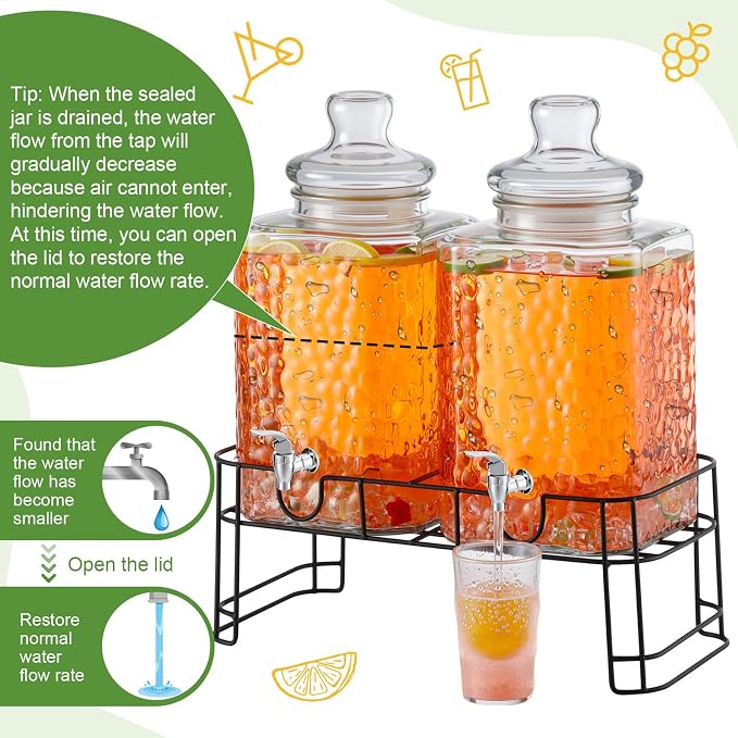 Honeydak 1.5 Gallon Glass Beverage Dispenser - Image 4