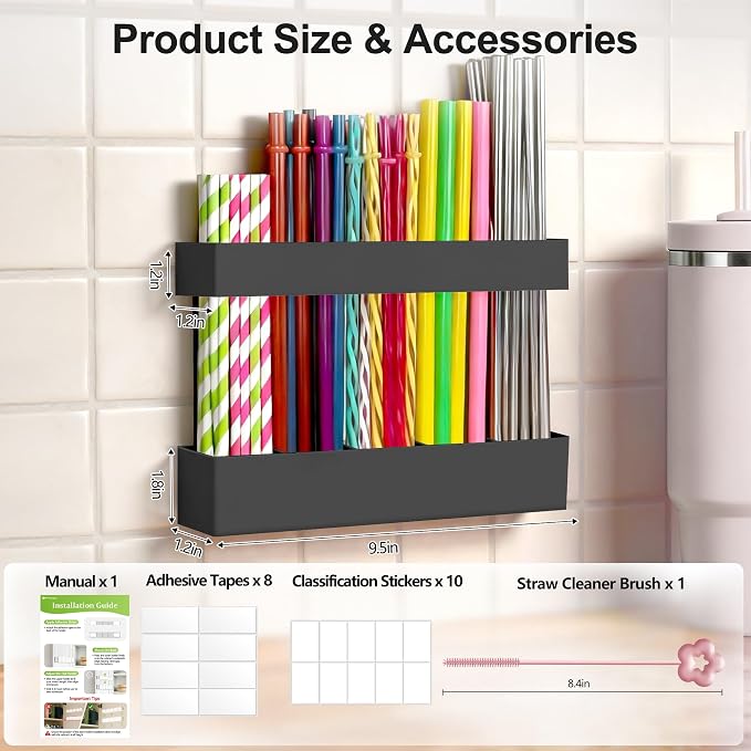 9.5” Large Acrylic Straw Holder - Image 8