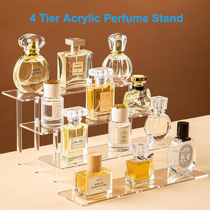 HENABLE 4 Tier Acrylic Perfume Organizer Stand, Funko POP, Dessert Display - Image 2