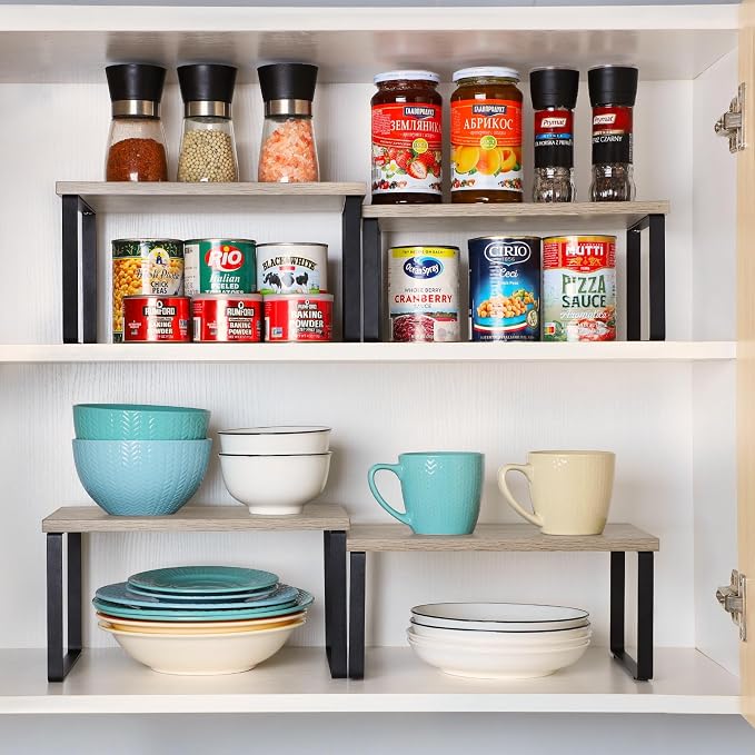 NEX Kitchen Cabinet and Counter Shelf Organizer, Shelf Riser - Image 2