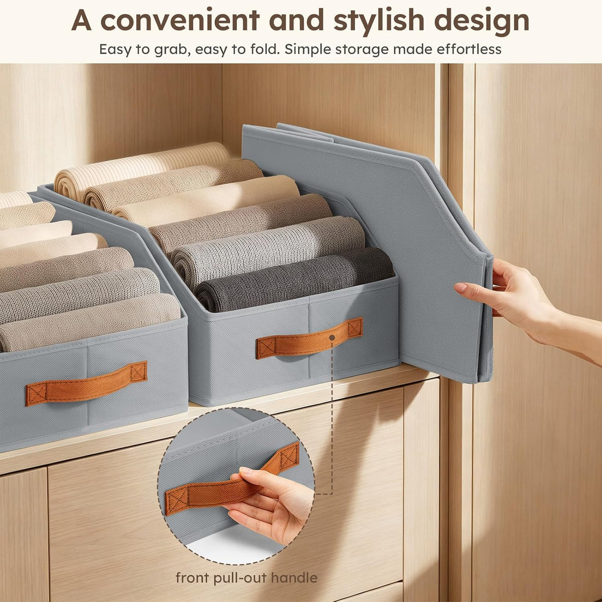 Fabric Storage Bins for Organizing - 6 Pack Large Trapezoid