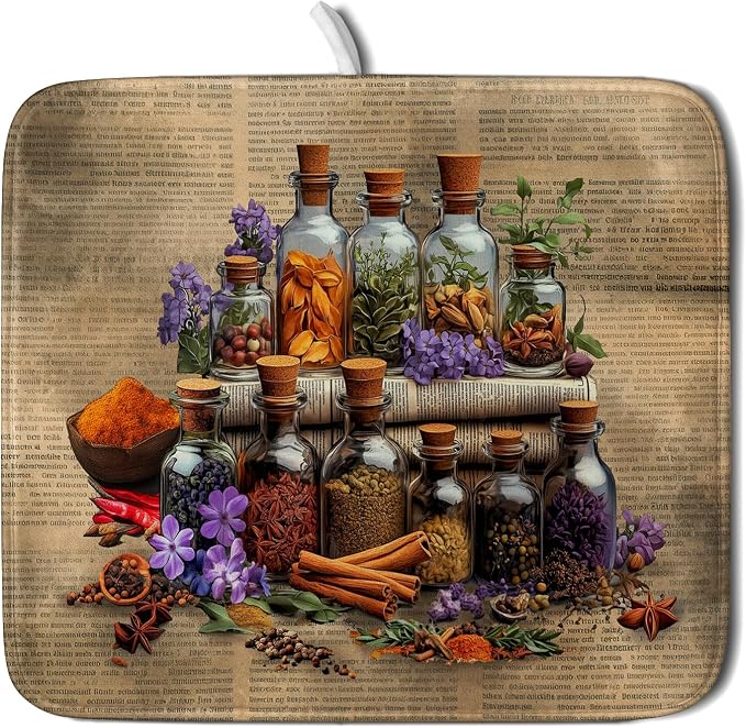 Vintage Kitchen Dish Drying Mat by Giwawa