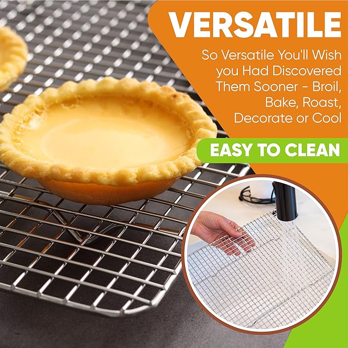 Spring Chef 8.5 x 12 Inch Stainless Steel Cooling Rack - Image 3