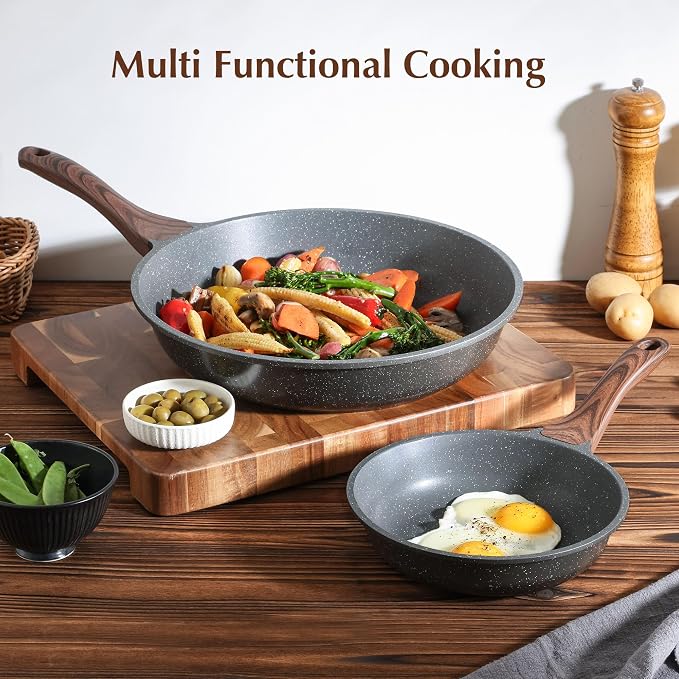 SENSARTE Nonstick Frying Pan Skillet, Swiss Granite Coating Omelette Pan - Image 8