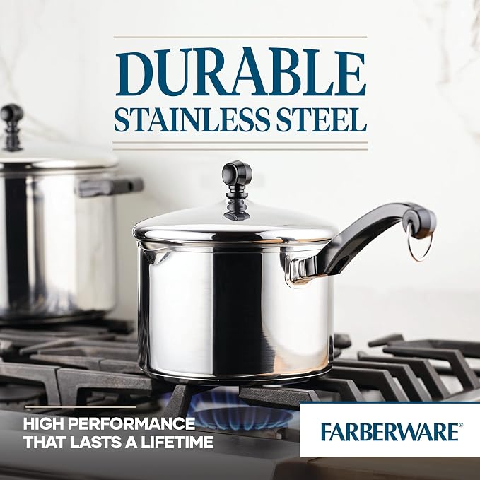 Farberware Classic Stainless Steel 3-Quart Covered Straining Saucepan - Image 8