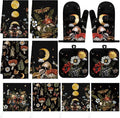 12 Pcs Black Witchy Kitchen Decor Set 4 Mushroom Kitchentowels 4 Absorbent by Bencailor