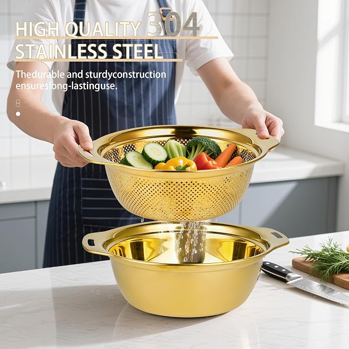 Colander 304 Stainless Steel 5-quart - Image 4