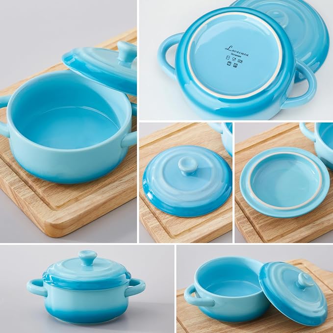 LOVECASA Mini Cocotte Set, 12 OZ Small Casserole Dishes - Image 7