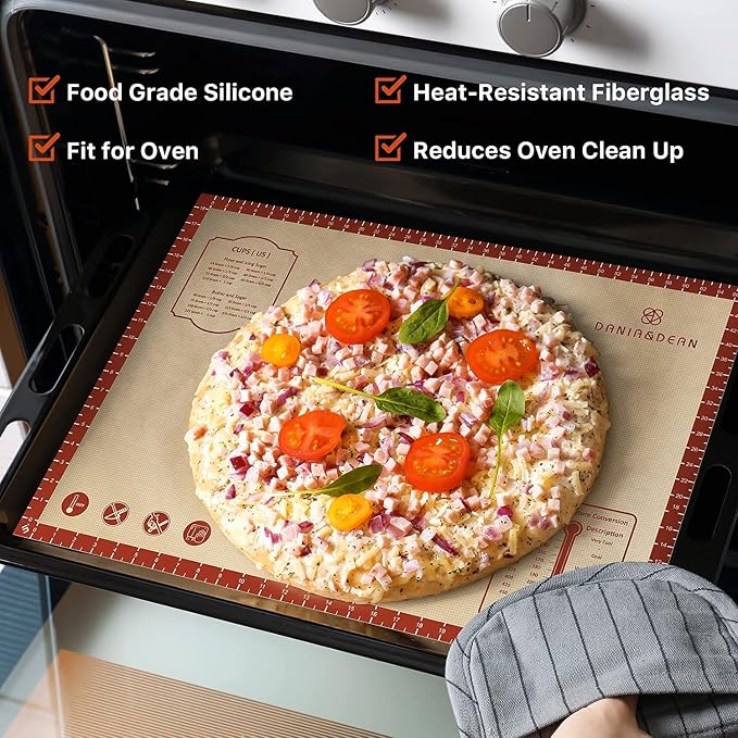 2 Pack Non Stick 26''x16'' Extra Large Thick Silicone Pastry Mat and 16''x11'' - Image 3