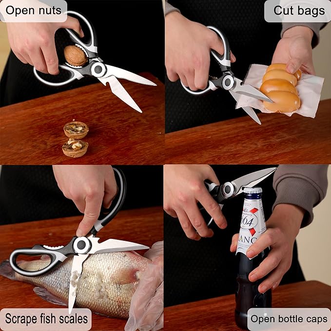 OMDAR Food Grade Kitchen Scissors All Purpose 3 Pack - Image 6