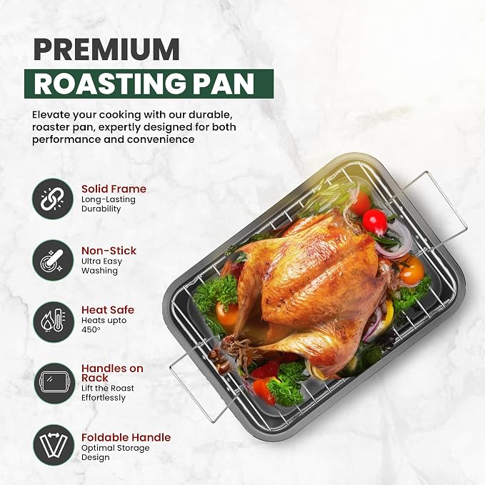 Large Roasting Pan With Rack 12” X 16” - Image 2