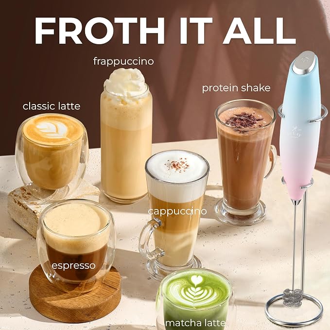 Zulay Kitchen Patented Tornado Triple Whisk Milk Frother - Image 5