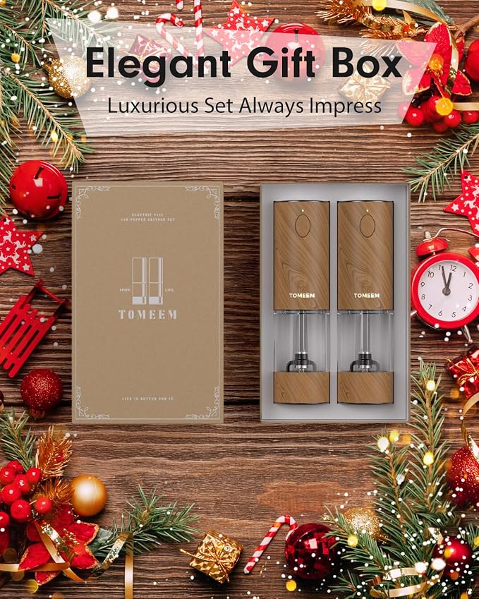 TOMEEM Upgraded Larger Capacity Electric Salt and Pepper Grinder Set - Image 9
