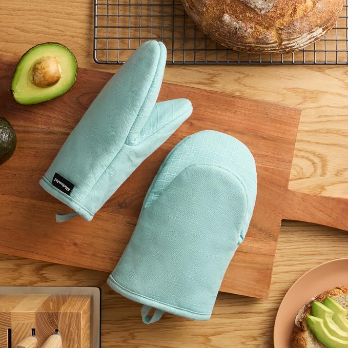 KITCHENAID Gourmet Series Gridlines Mini Oven Mitts 2-Pack Set, Heat Resistant - Image 2