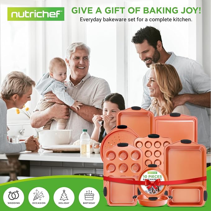 NutriChef 10-Piece Nonstick Baking Pans Set – Bakeware Sets - Image 7