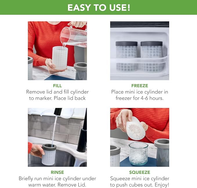 Tovolo Mini Ice Cylinder- Squeeze & Release- Set of 2 - Image 3