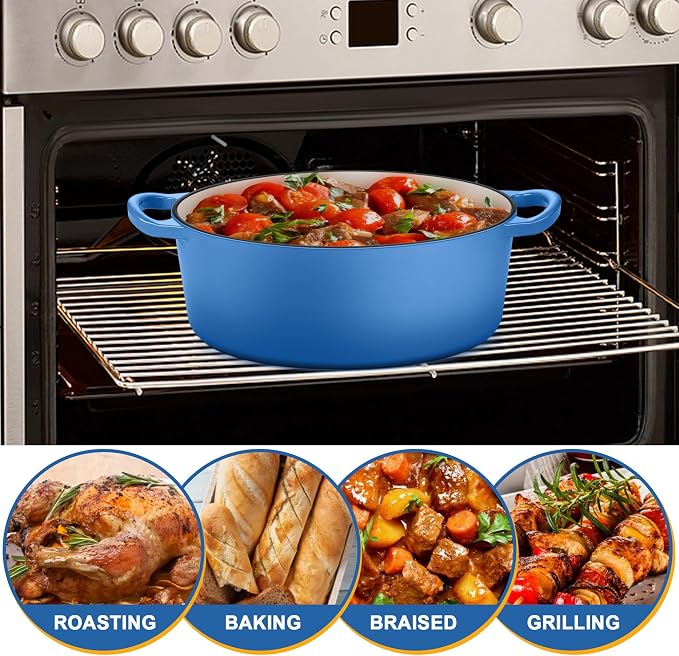 E-far 5QT Oval Dutch Oven Pot - Image 5