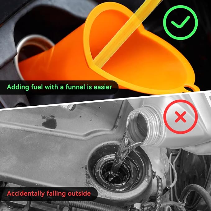 2 PCS Oil Funnel, Automotive Multi-Function Plastic Fuel Funnel - Image 4