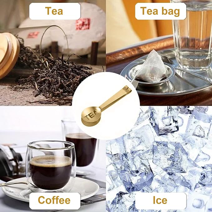 2Pcs Gold & 2Pcs Silver Tea Bag Squeezer, Stainless Steel Clip On Strainer - Image 3