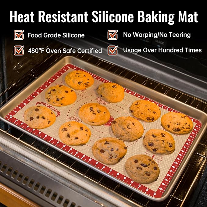 Silicone Baking Mat with Recipes, Extra Thick Silicone Mats - Image 6