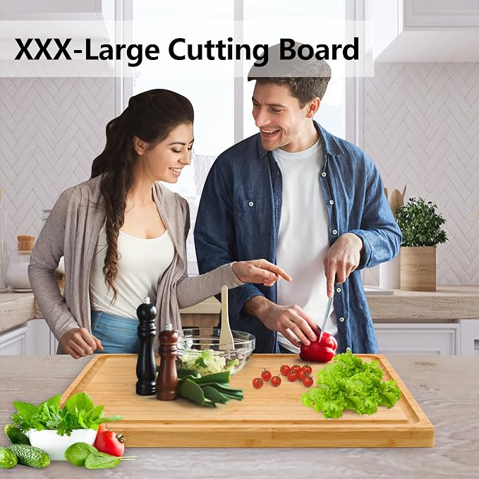 Utoplike Extra Large XXXL Bamboo Cutting Board 24 x16 Inch, Largest Wooden - Image 8