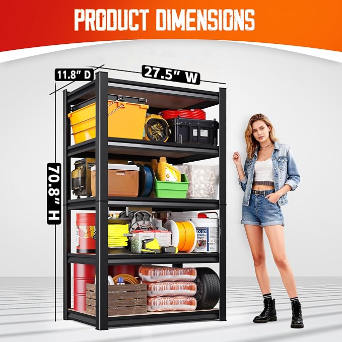 3-Pack 5-Tier Heavy Duty Garage Shelving Units - Image 3