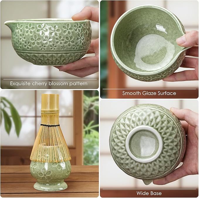 7Pcs Matcha Whisk Set, Matcha Set Whisk and Bowl, Bamboo Scoop, Scoop Rest - Image 3