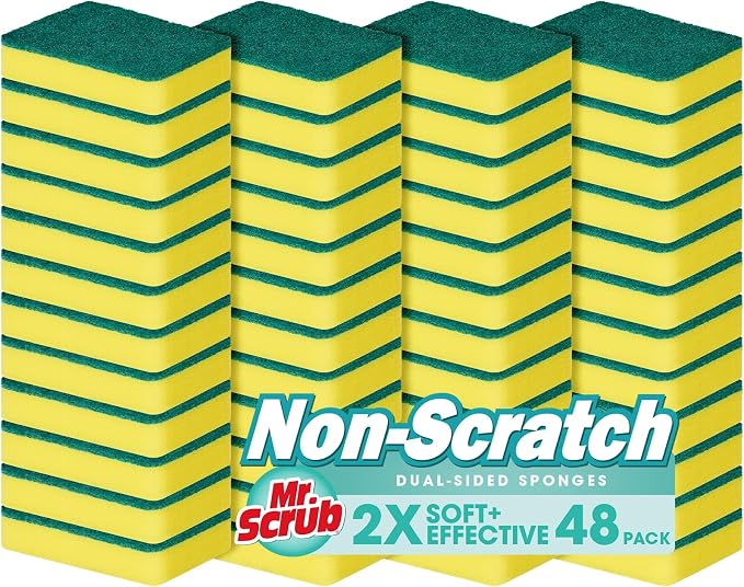 Mr. Scrub Sponges Kitchen Scrub Dish Sponge Scouring Pad, 48 Pack Cleaning by MrScrubCleaninghelpers