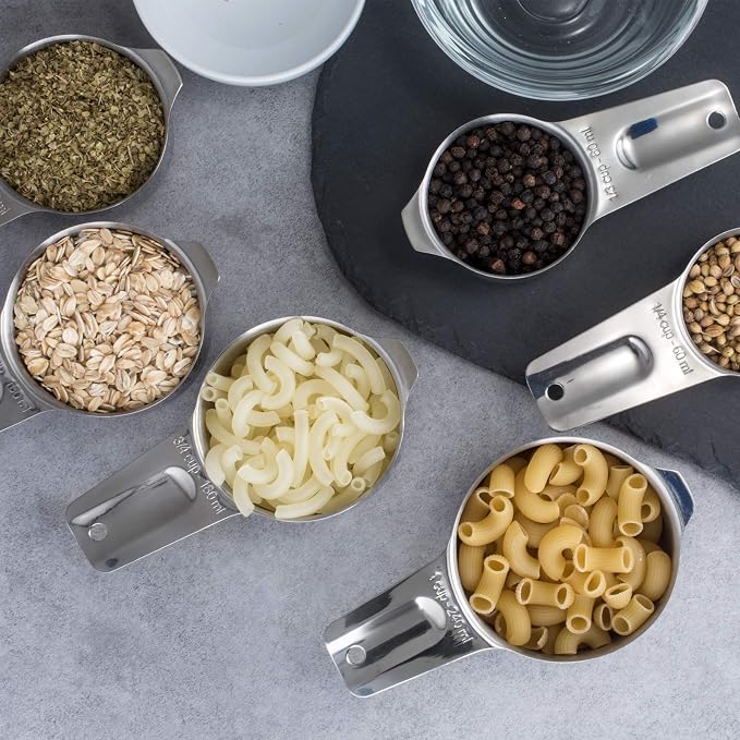 Set of 7 Heavy Duty Measuring Cups, 18/8 Stainless Steel - Image 8