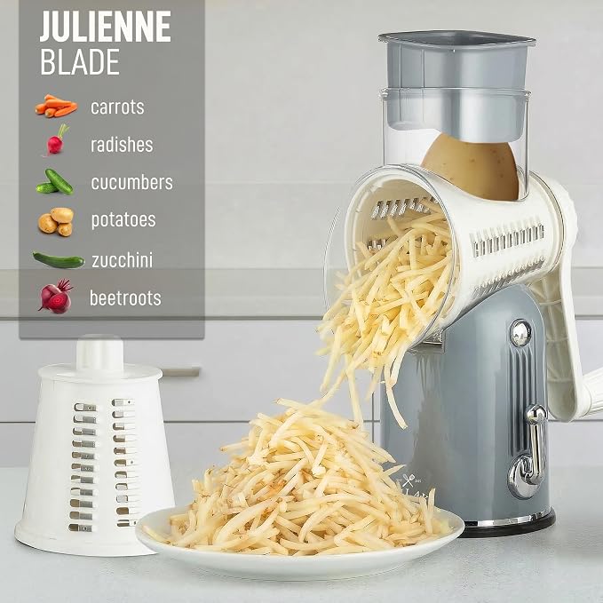 Zulay Kitchen Rotary Cheese Grater 5 Blade Cheese Shredder - Image 7