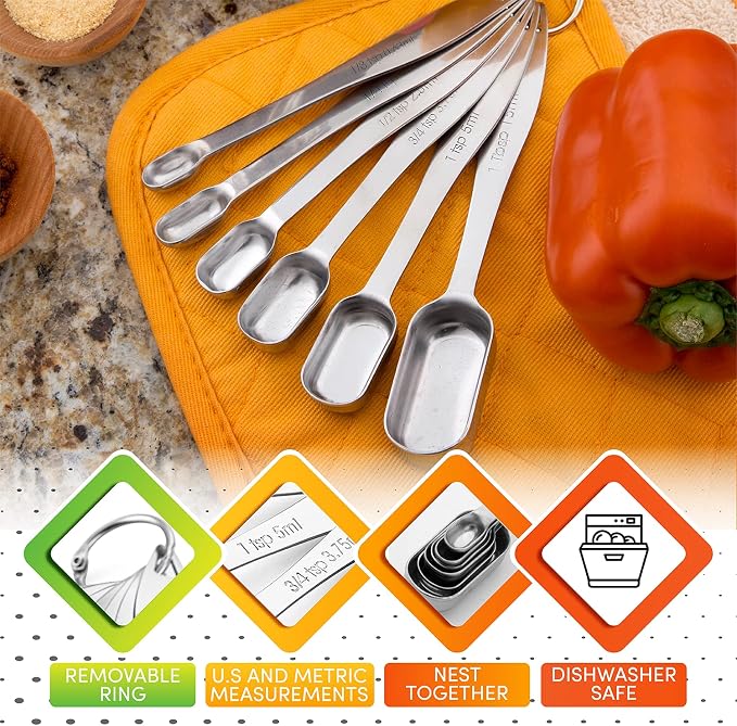 Spring Chef Stainless Steel Measuring Spoons Set of 7 - Image 6