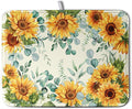 Sunflowers Dish Drying Mat for Kitchen Counter Yellow Flower Green Leaves Dish by Kwlegh