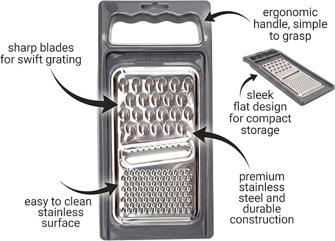 Cheese Grater with Handle, Stainless Steel, Cheese Shredder, Fruit and - Image 4