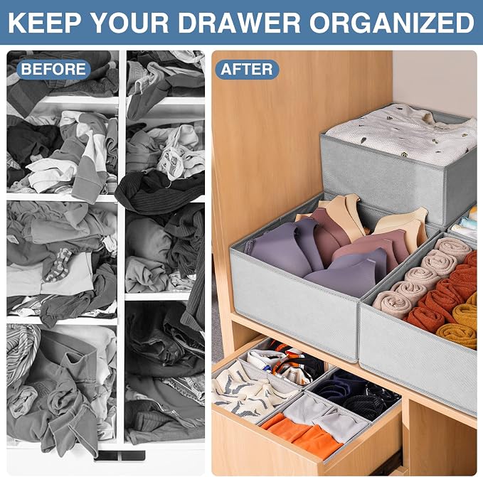 Criusia Drawer Organizer Clothes 12 Pack, Dresser Organizer - Image 2