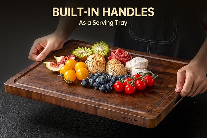 THETCHRY Walnut Cutting Boards for Kitchen, End Grain Wooden Cutting Board - Image 7