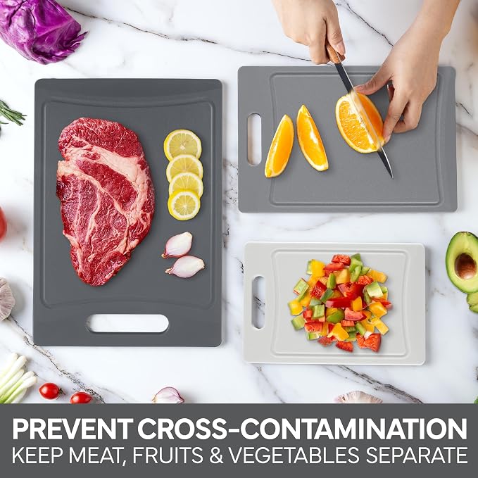 COOK WITH COLOR Non-Slip Cutting Board Set – Kitchen Essentials with Easy Grip - Image 6