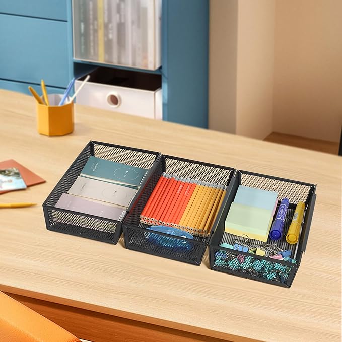 Mesh Tray Silverware Drawer Organizer, Utensil Cutlery Tray Office Supplies - Image 5