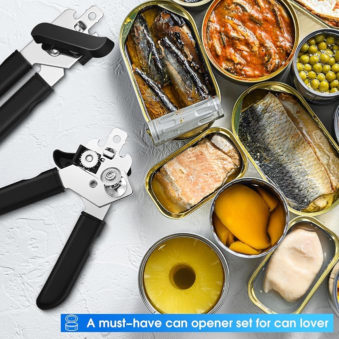 Gisafai 8 Pcs Can Opener, 3-in-1 Multifunctional Manual Can Openers, Stainless - Image 6