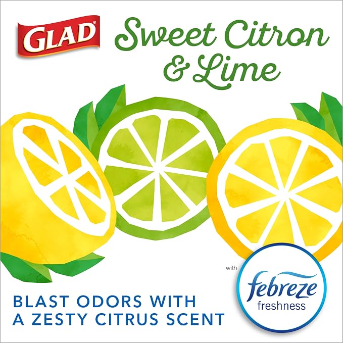 Glad Small Kitchen Drawstring Trash Bags, 4 Gallon, Febreze Sweet Citron & Lime - Image 3